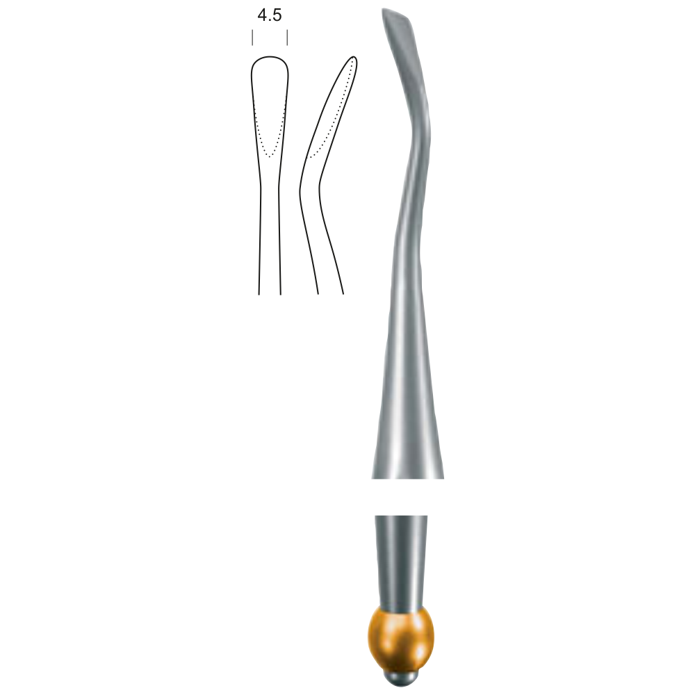 L2-2741 Proximator, curved, 4.5 mm, mesial elevator, - Image 1