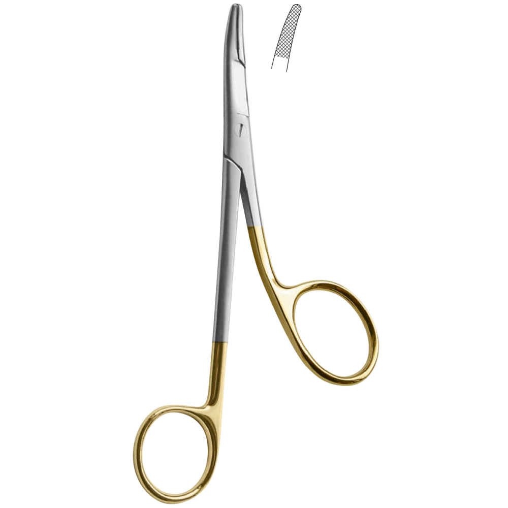 L4-179 Gillies Needle Holder With Scissors 160mm - Image 1
